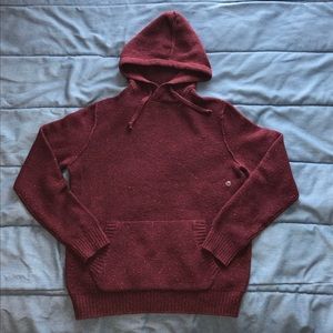 NWT American Eagle Knit Hoodie Sweater Maroon M